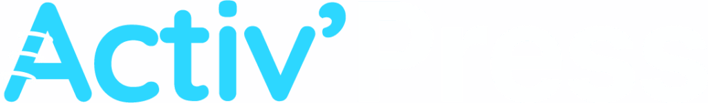Logo Activ'Press blanc bleu