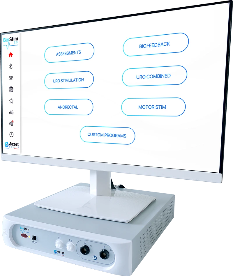 BioStim avec sa nouvelle interface moderne et intuitive sur écran, navigation simplifiée pour un usage quotidien fluide