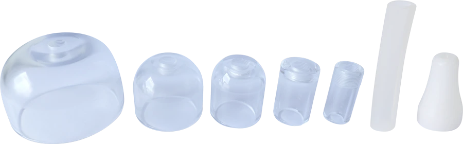 Kit of 7 aspiration heads for Mazet Santé's b-Lift+: varied sizes for targeted, precise care adapted to each body zone