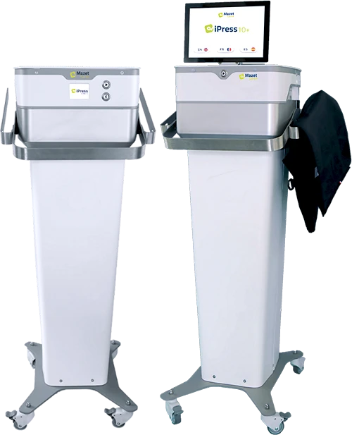 Mazet Santé's iPress 10 and iPress 10+, smart pressotherapy devices for personalized muscle recovery and circulatory stimulation
